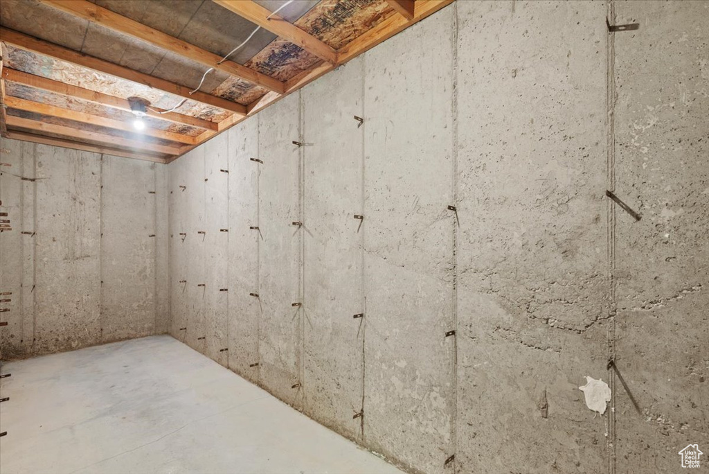View of unfinished basement