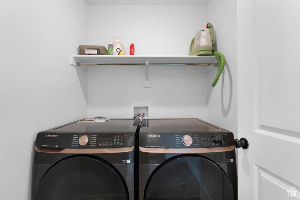 Laundry room with separate washer and dryer