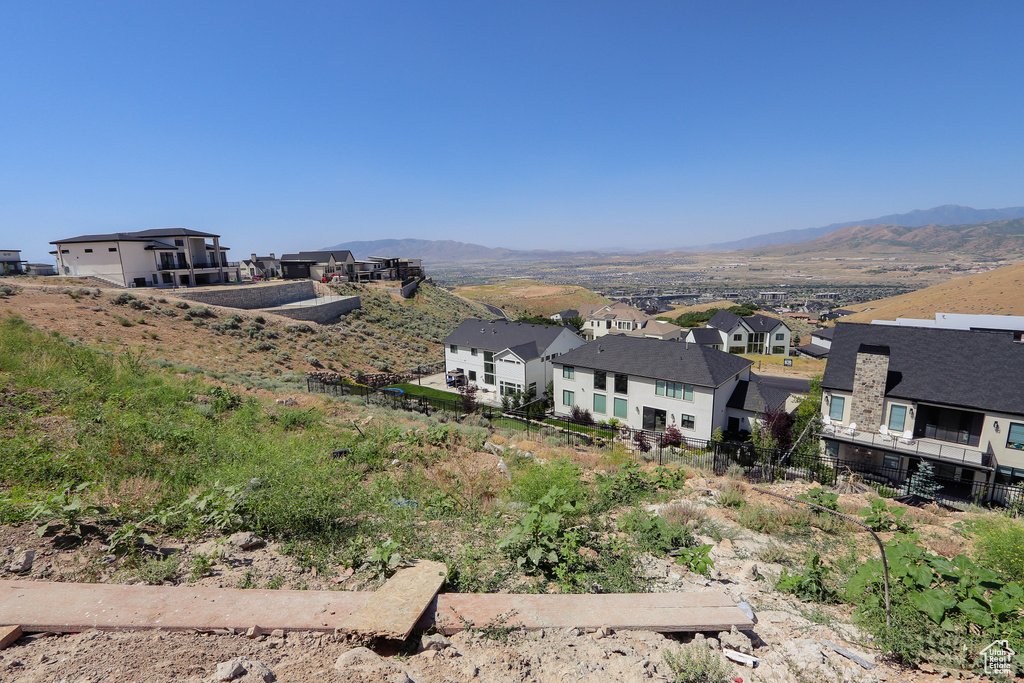 Mountain view with nearby suburban area