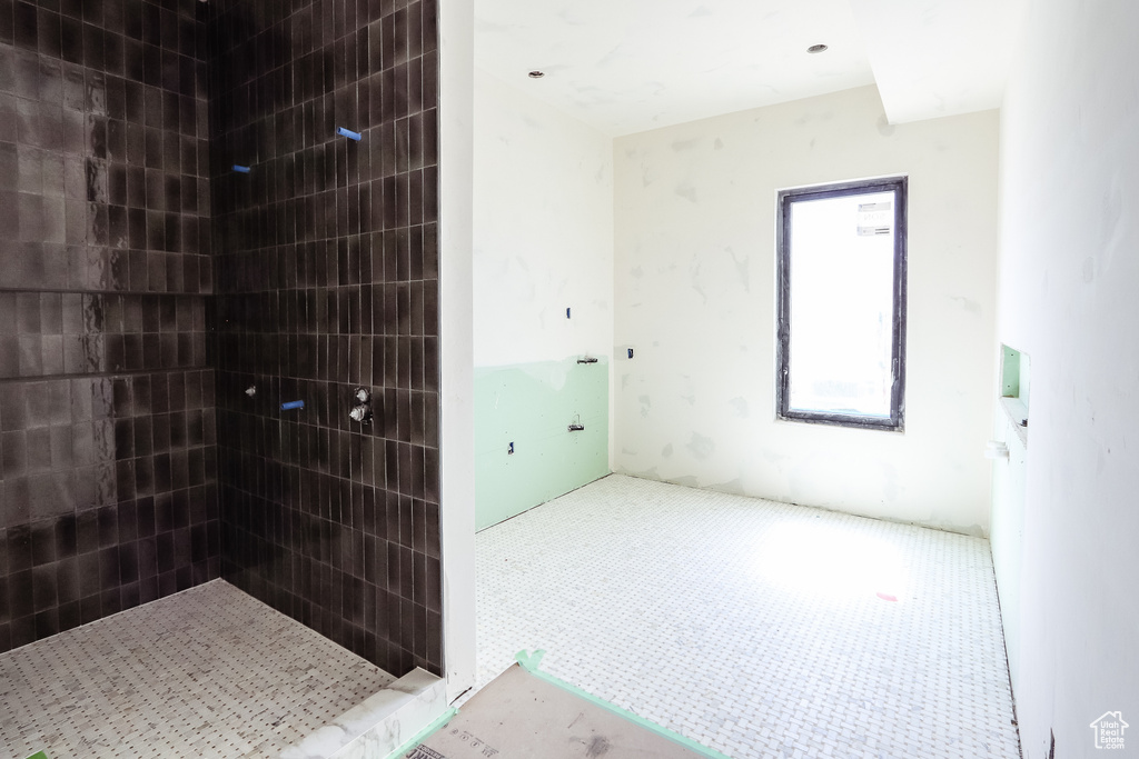 Full bathroom with a tile shower