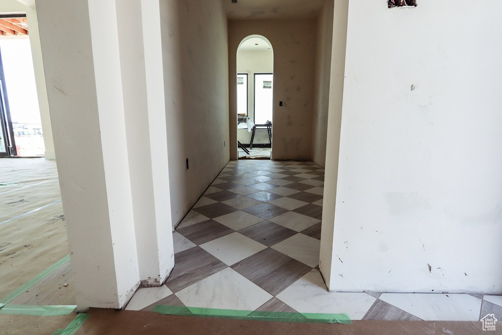 Hall with arched walkways