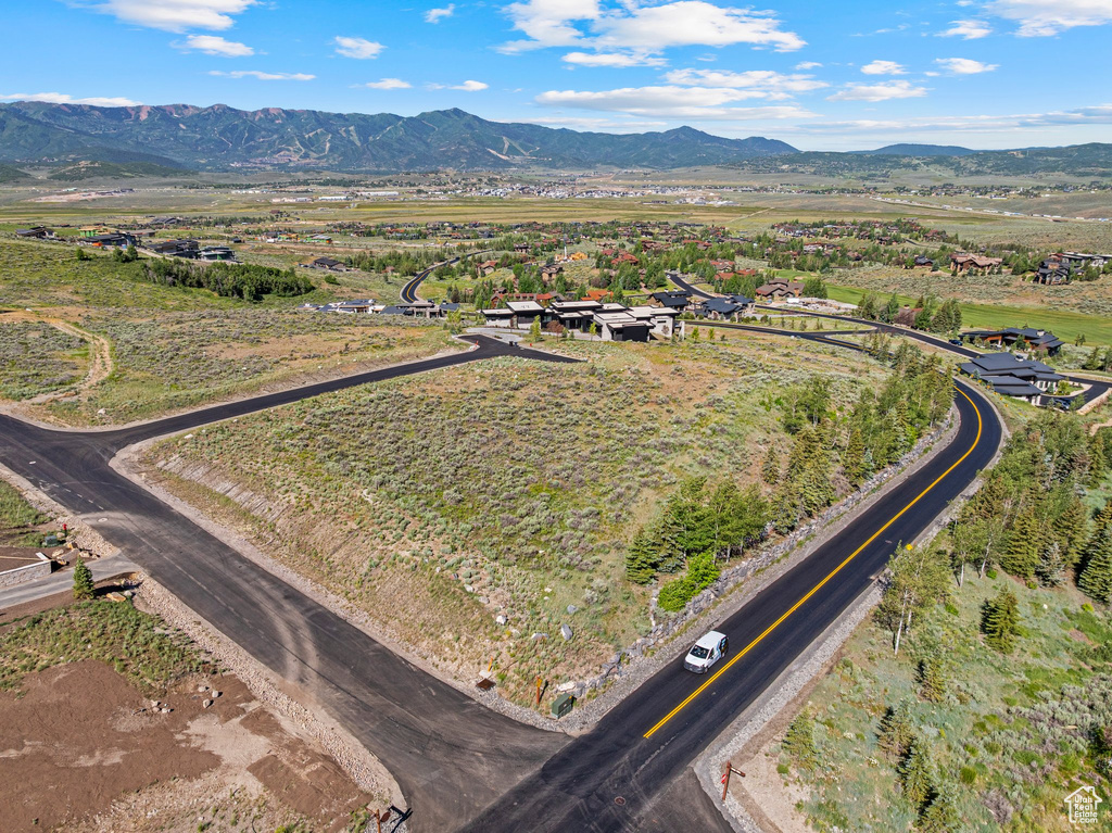 Bird's eye view of a mountain backdrop