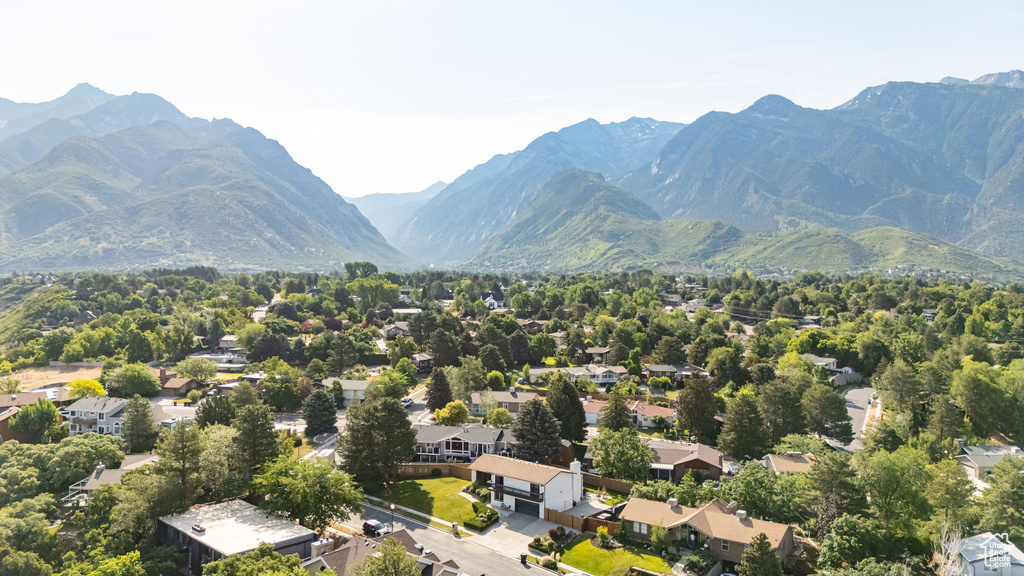 Aerial view of a mountainous background