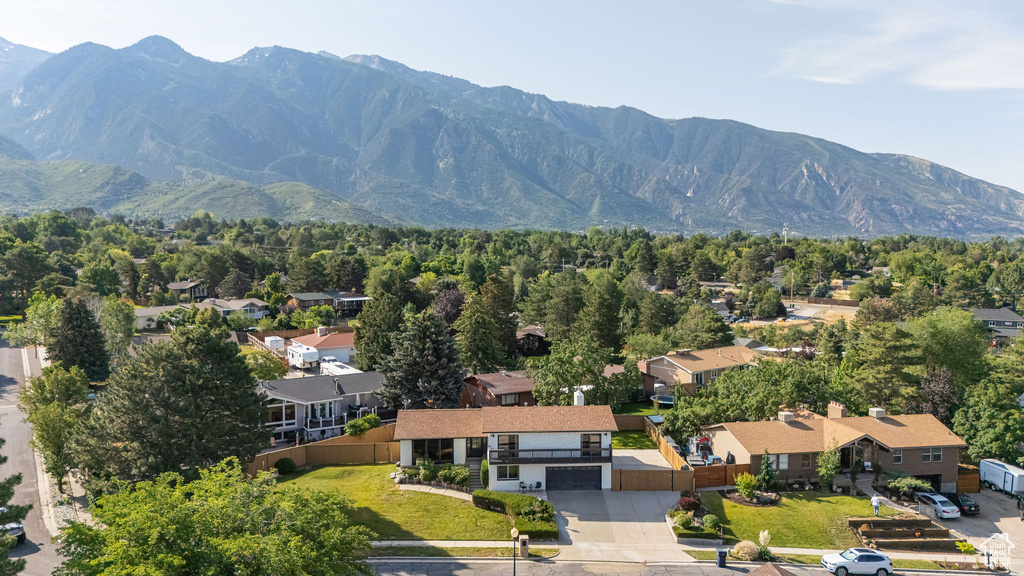 Mountain view featuring nearby suburban area