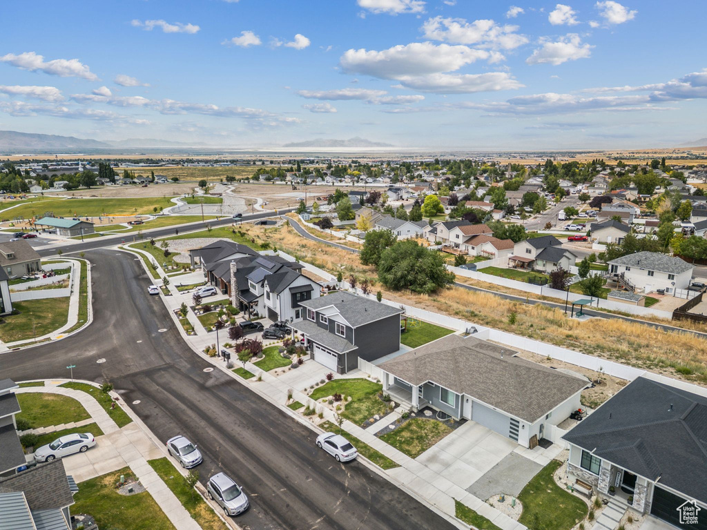 Aerial view of residential area