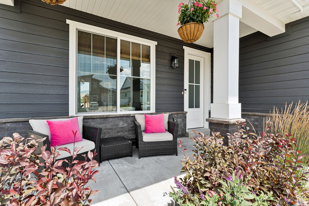 View of covered porch