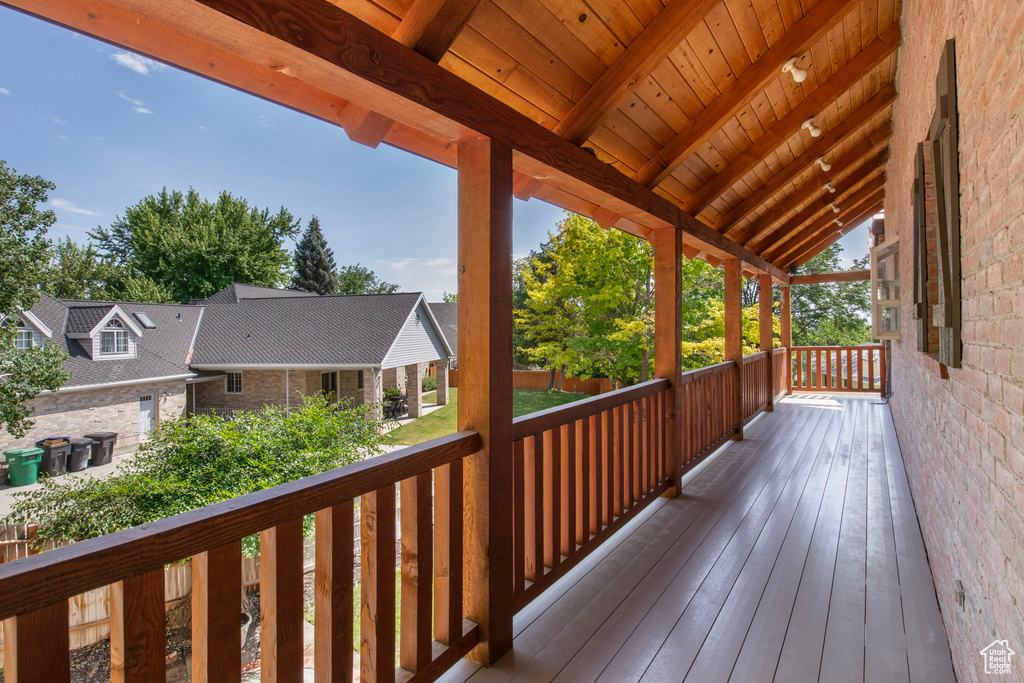 View of wooden deck