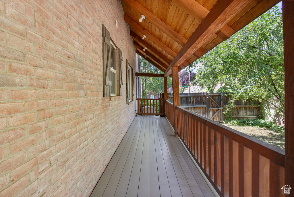 View of wooden deck