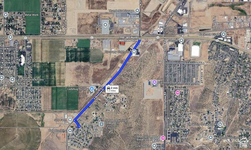 Aerial overview of property's location