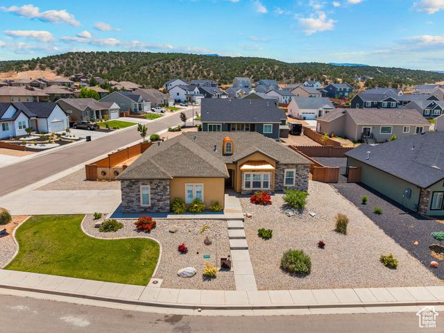 Aerial view of residential area