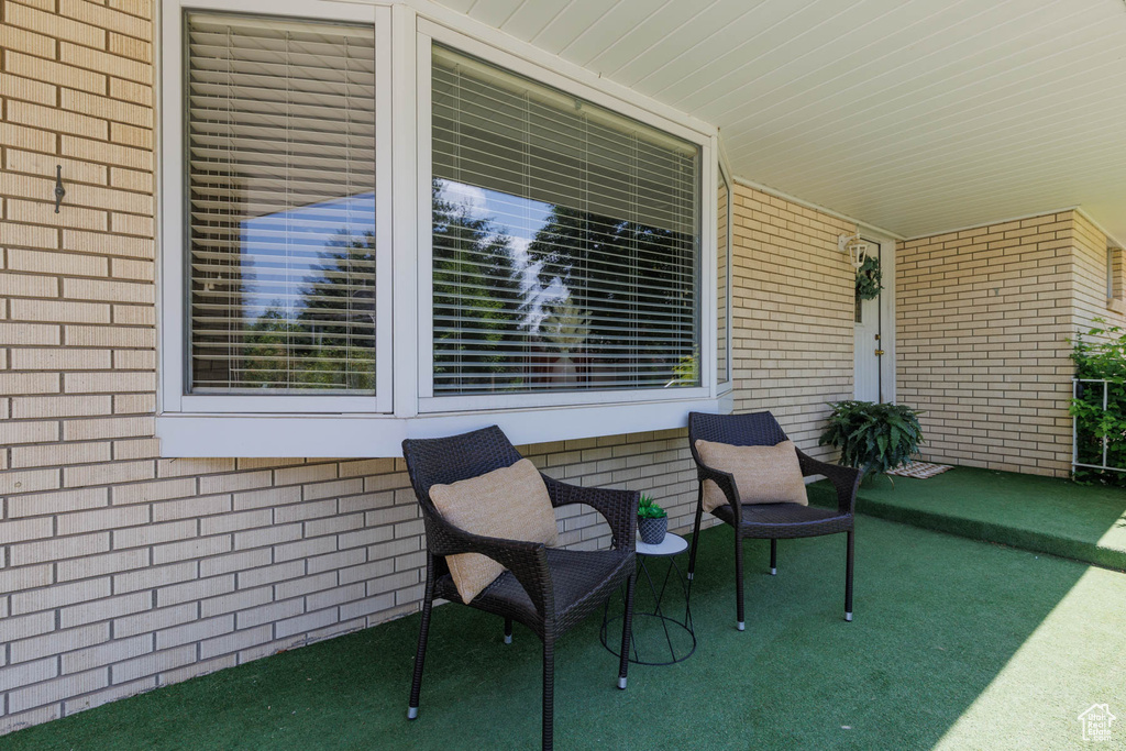 View of covered porch