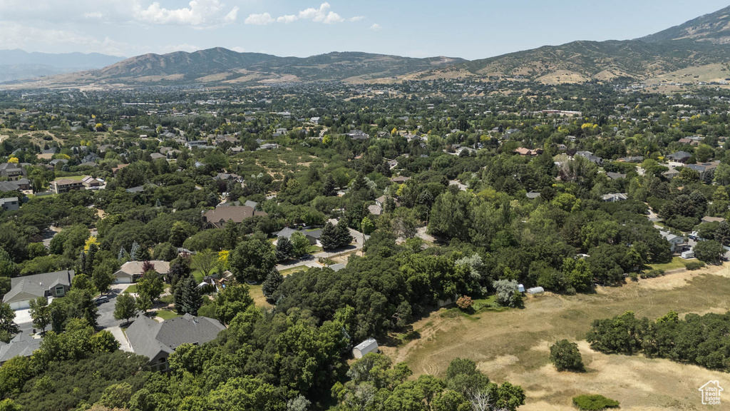 Bird\\\'s eye view of a mountainous background