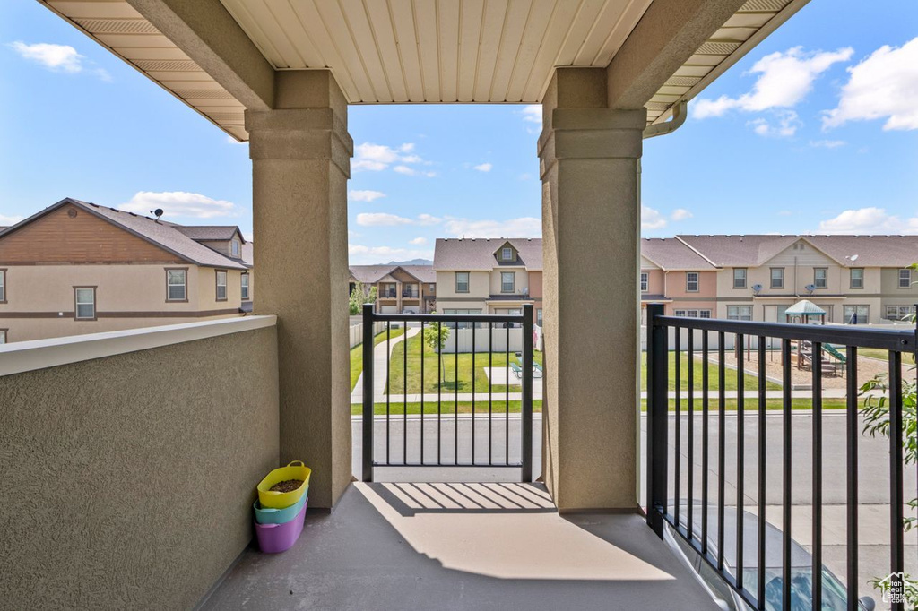 Balcony with a residential view