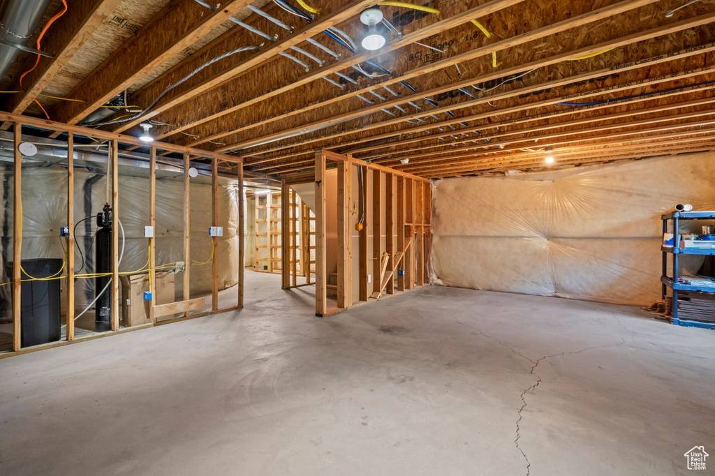 View of unfinished basement