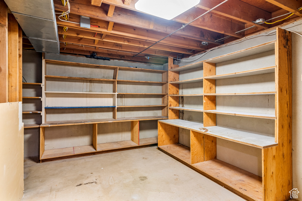 View of unfinished basement