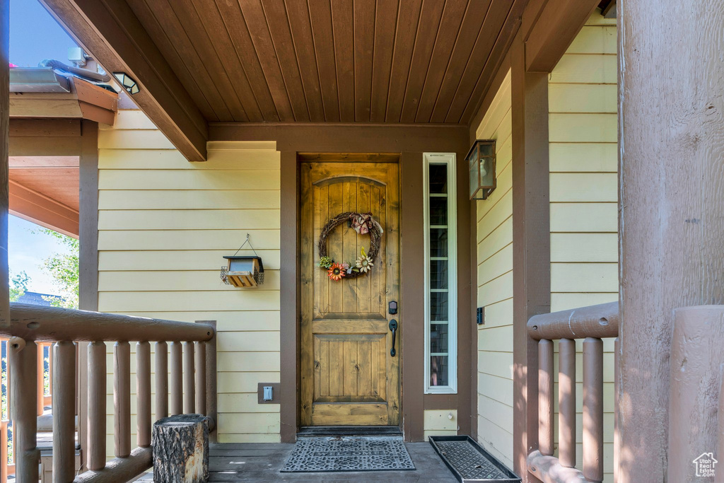 View of exterior entry
