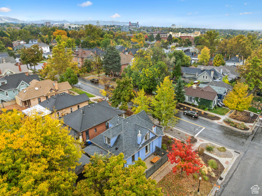 Aerial view of residential area
