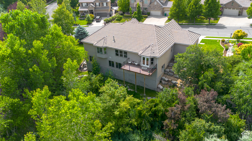 Aerial perspective of suburban area