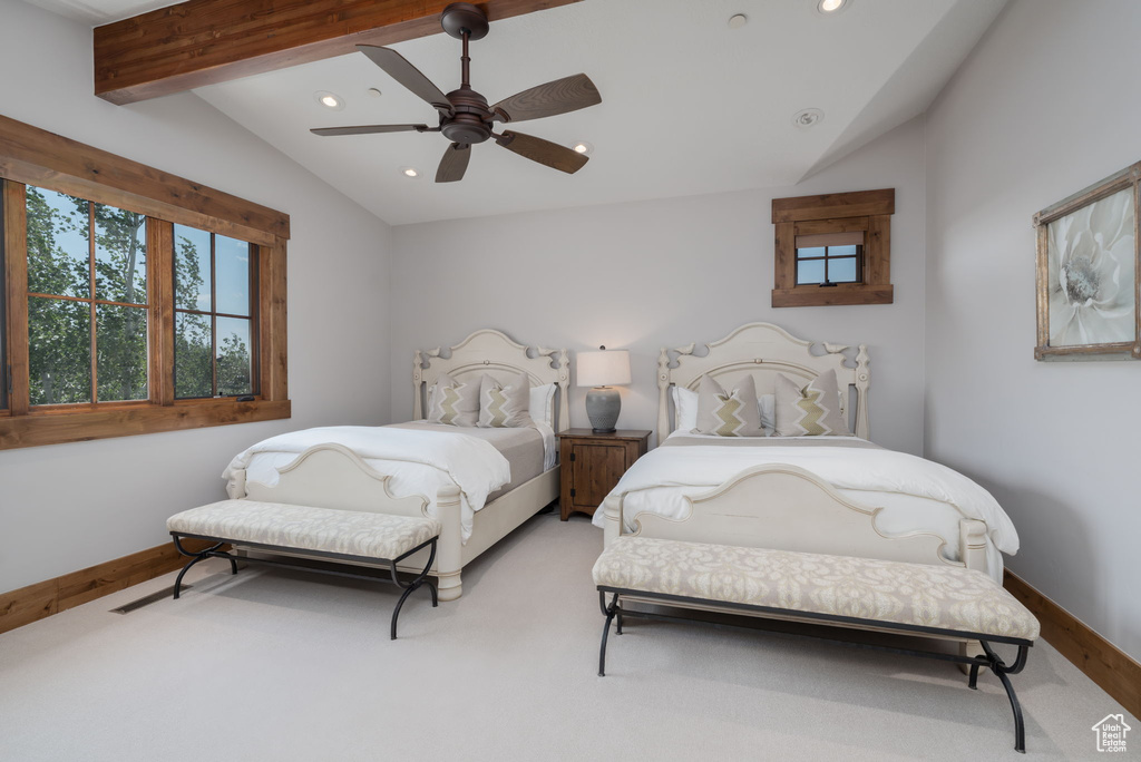 Bedroom featuring recessed lighting and a ceiling fan