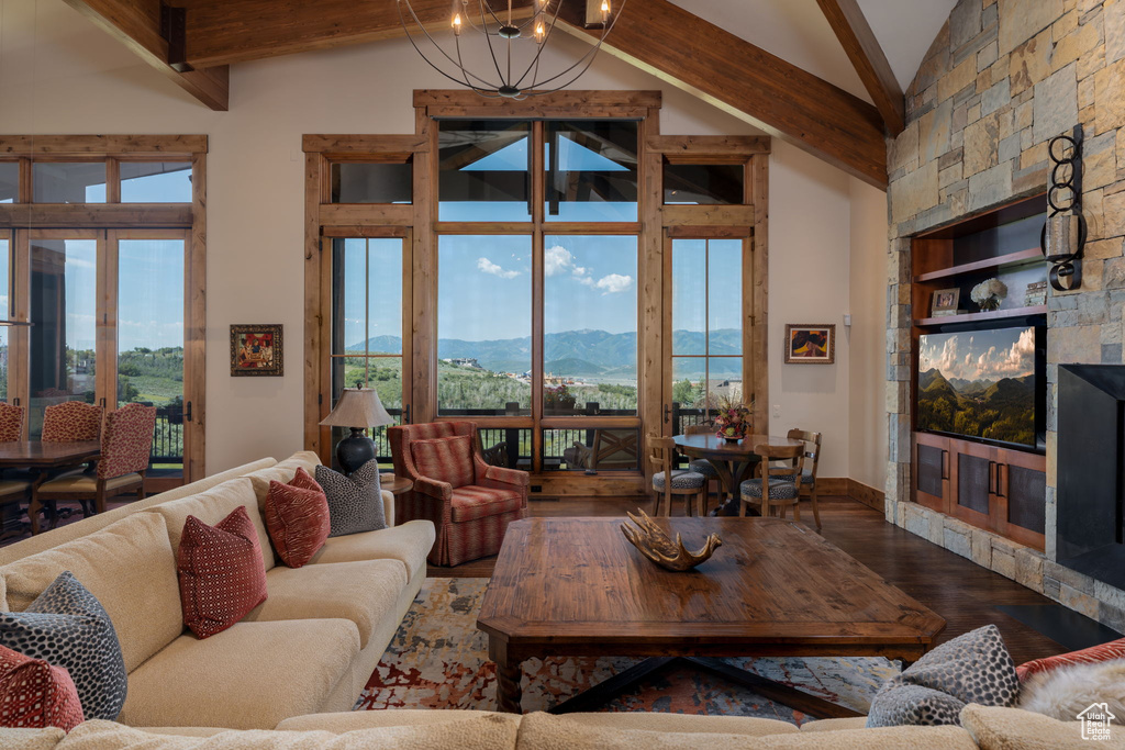 Living room with healthy amount of natural light and wood finished floors
