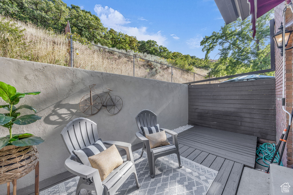View of wooden deck