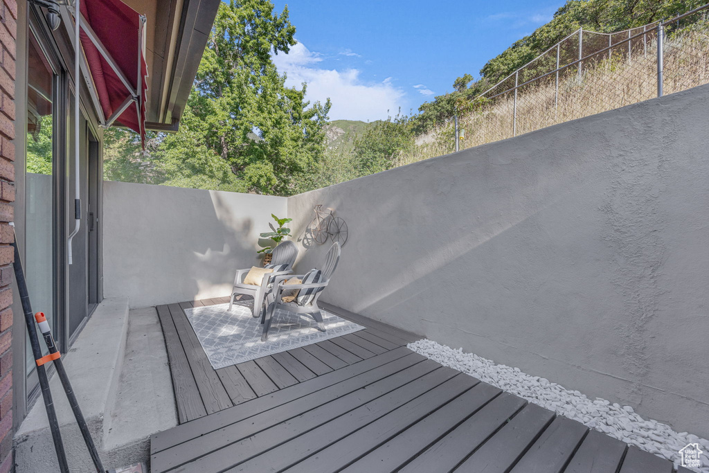 View of wooden deck