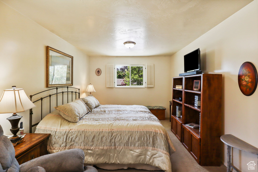 Bedroom with carpet