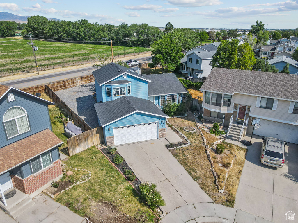 Aerial view of residential area