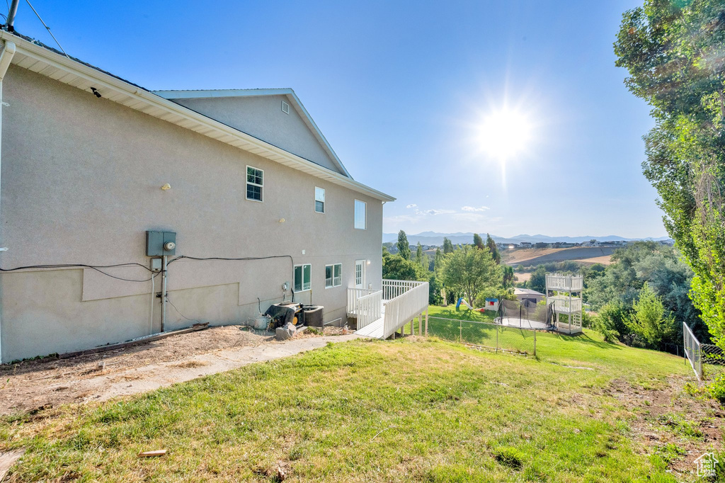 View of yard featuring a mountain view
