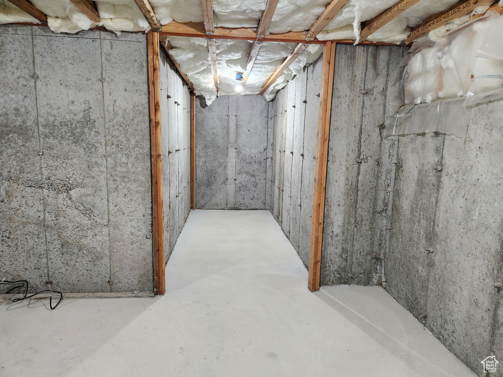 View of unfinished basement