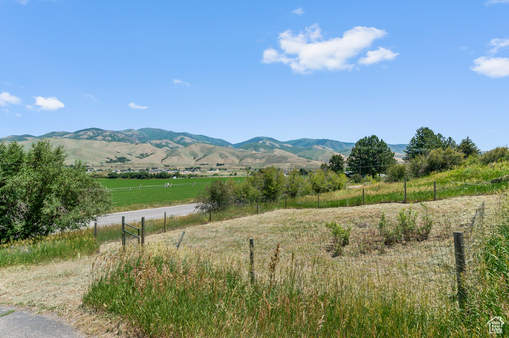 Mountain view with rural landscape