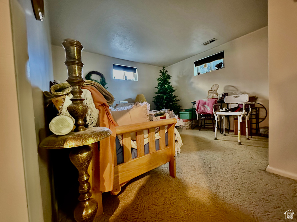 View of carpeted bedroom
