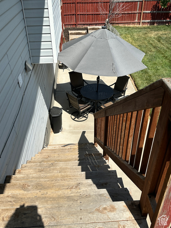 Deck featuring a patio area