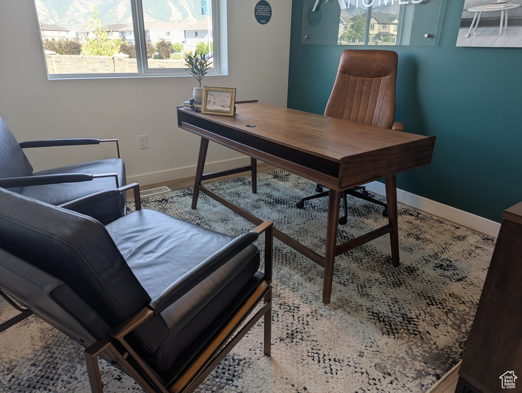 Home office with baseboards