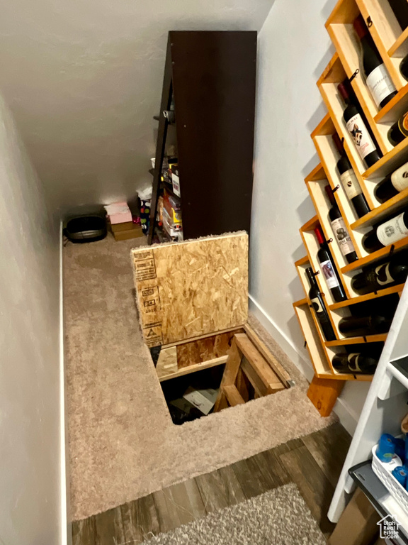 Stairs with wood finished floors