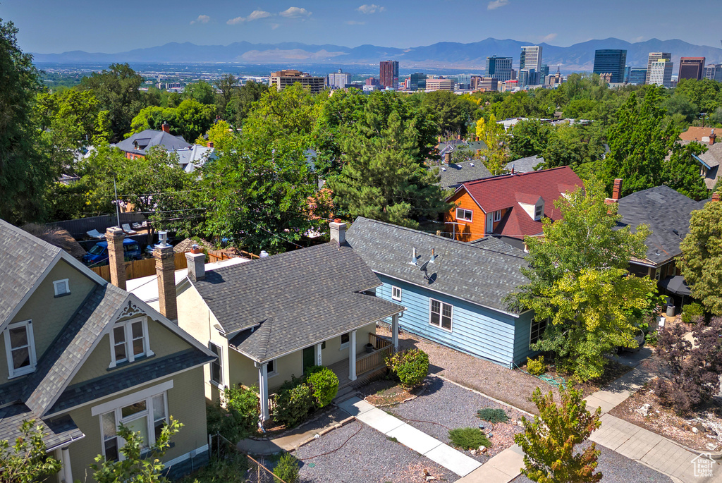 View of urban area featuring mountains