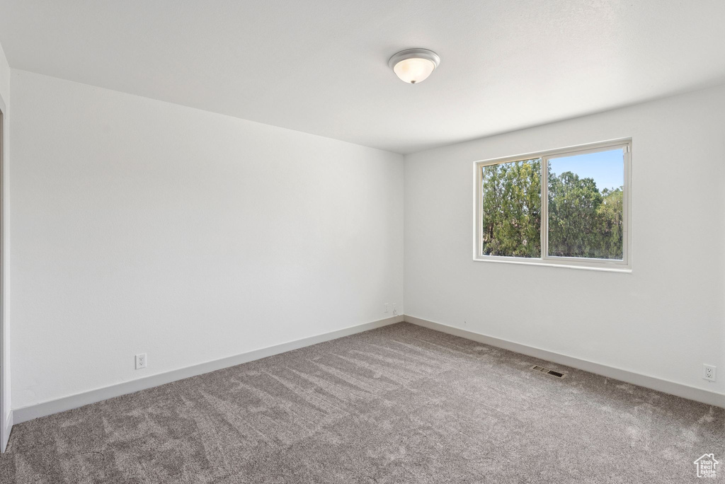 Unfurnished room featuring carpet floors and baseboards