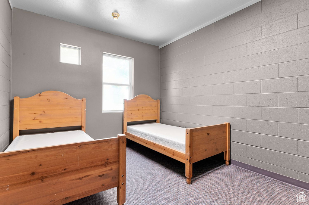 Bedroom with carpet