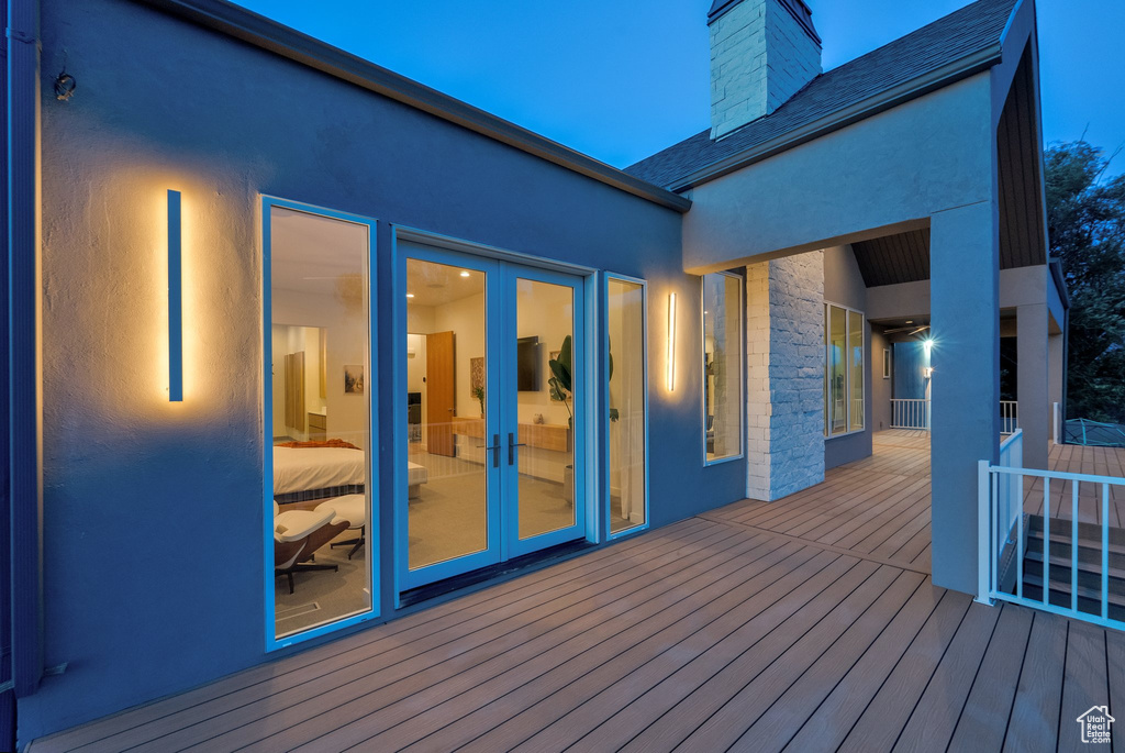 Deck featuring french doors