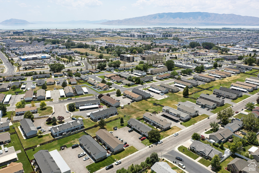 Aerial view of a mountainous background