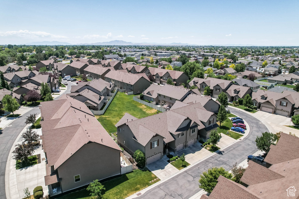 Aerial perspective of suburban area
