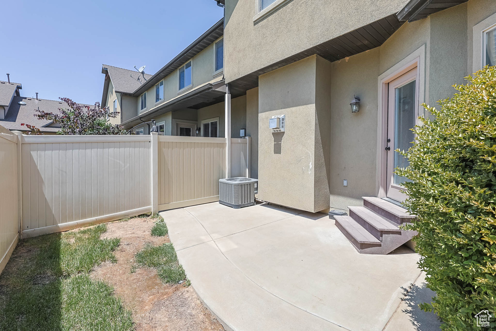 View of patio featuring entry steps