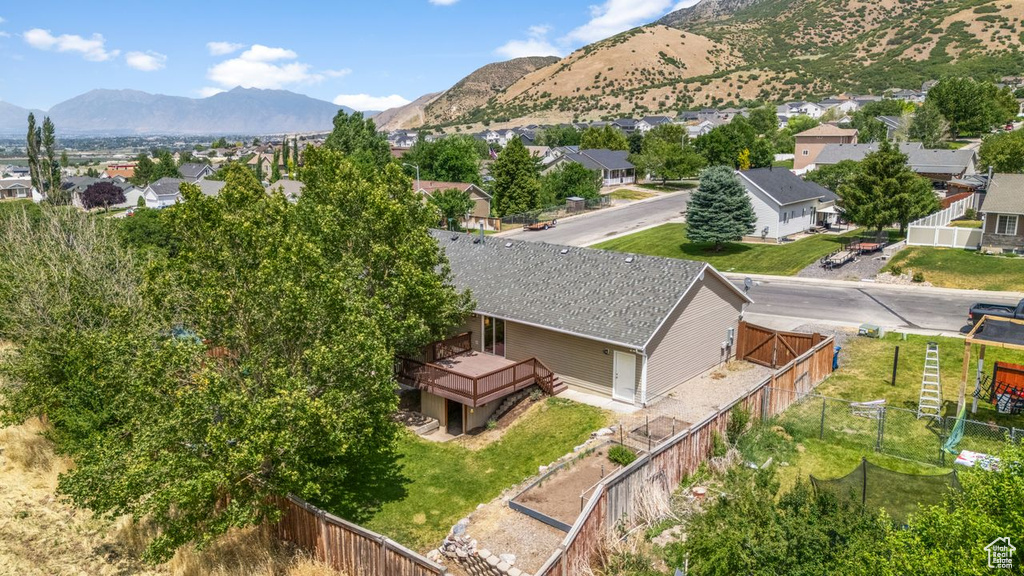Mountain view with nearby suburban area