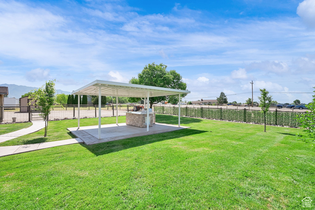 View of yard with a patio area