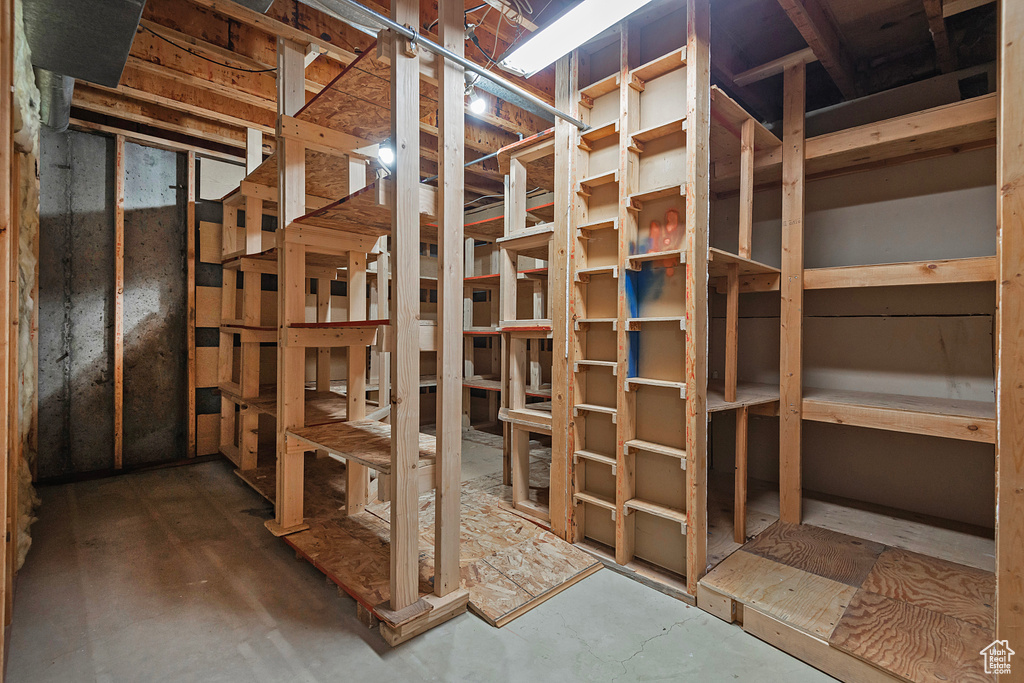 View of unfinished basement
