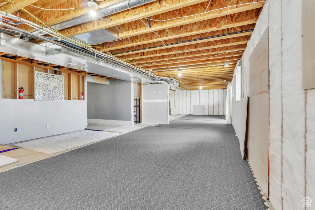 Below grade area with carpet