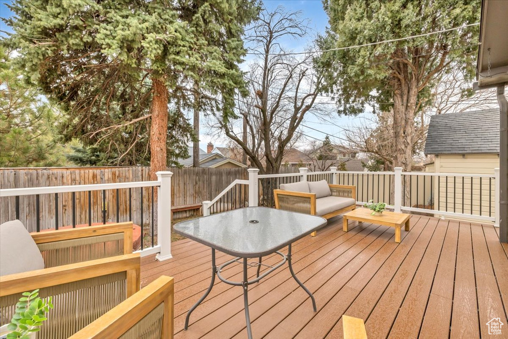 View of wooden deck