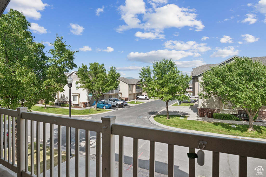 Balcony featuring a residential view