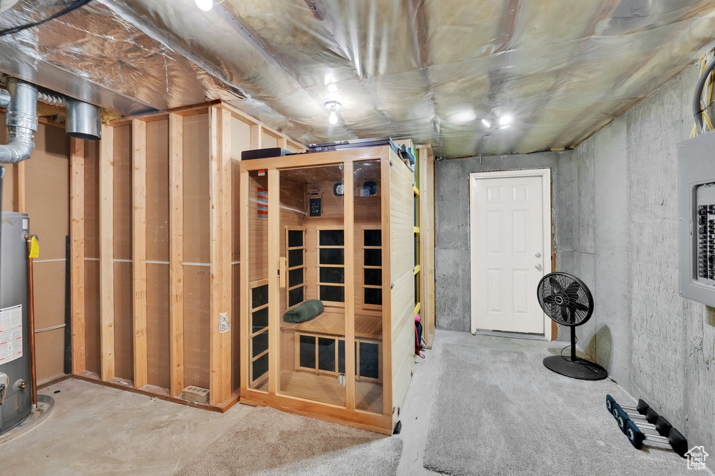 Unfinished below grade area with water heater