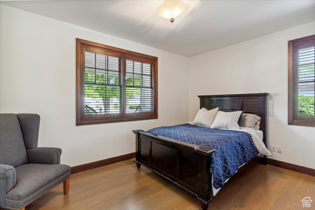 Bedroom featuring wood finished floors